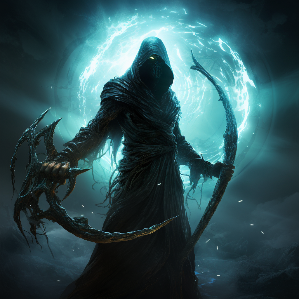 Luminous Grim Reaper with Asp and Scythe