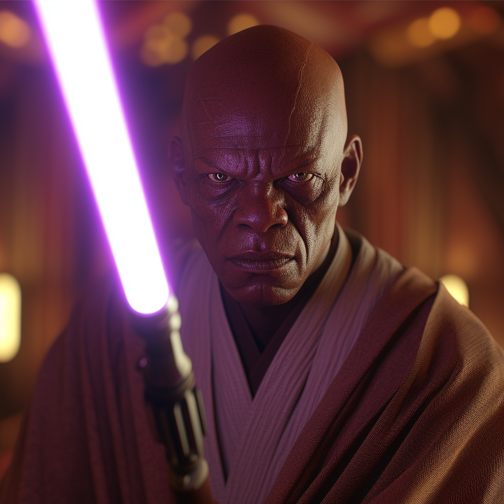 Close Up Shot of Mace Windu