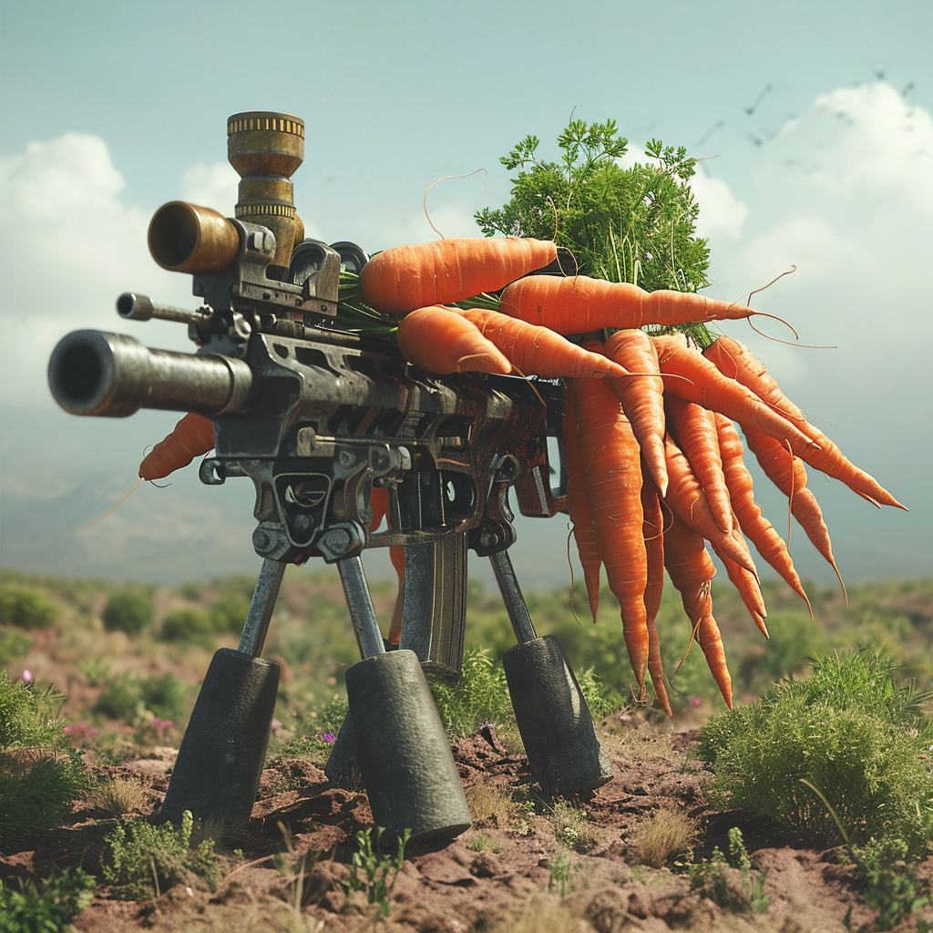 Carrot machine gun shooting photo