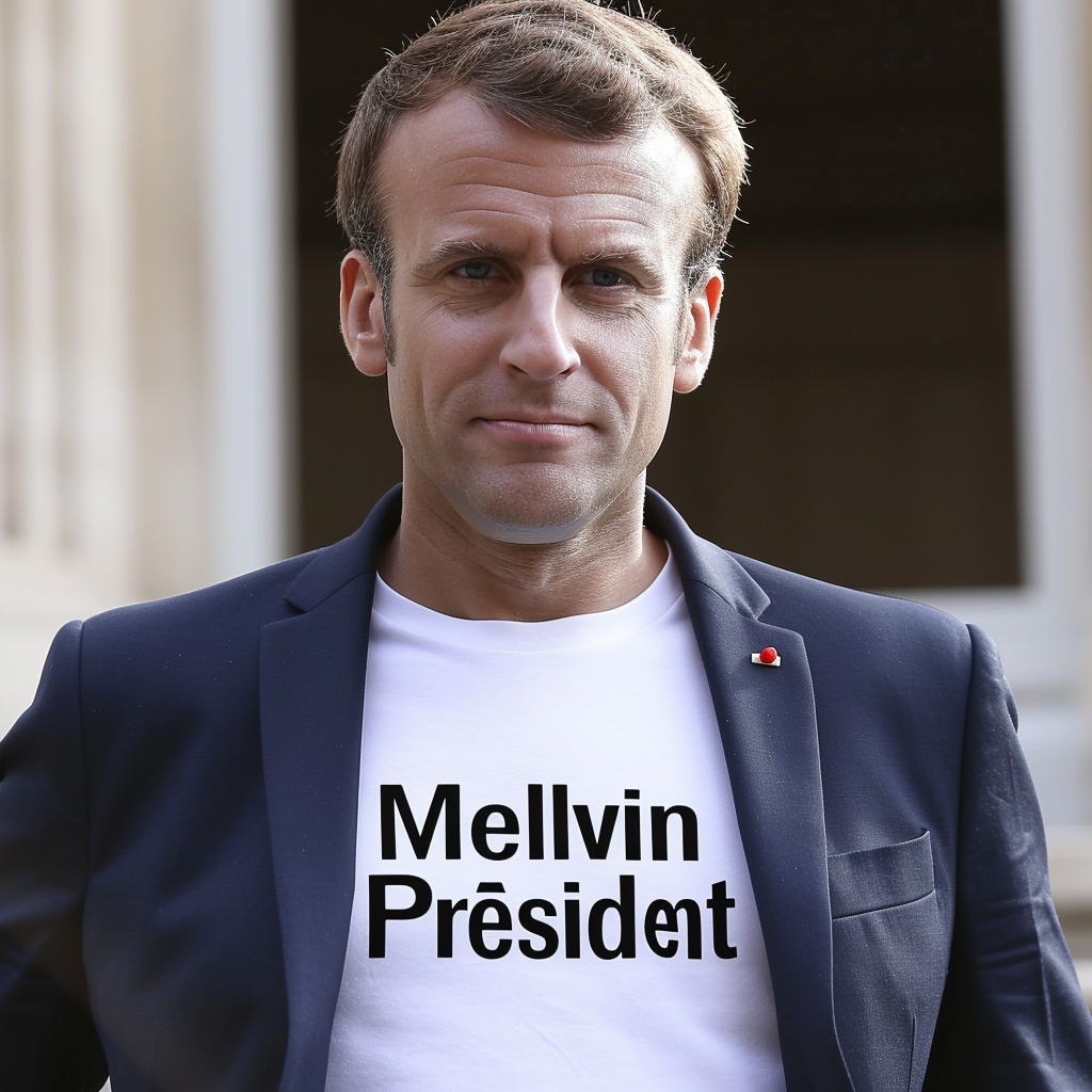 French President Macron in Melvin President T-Shirt