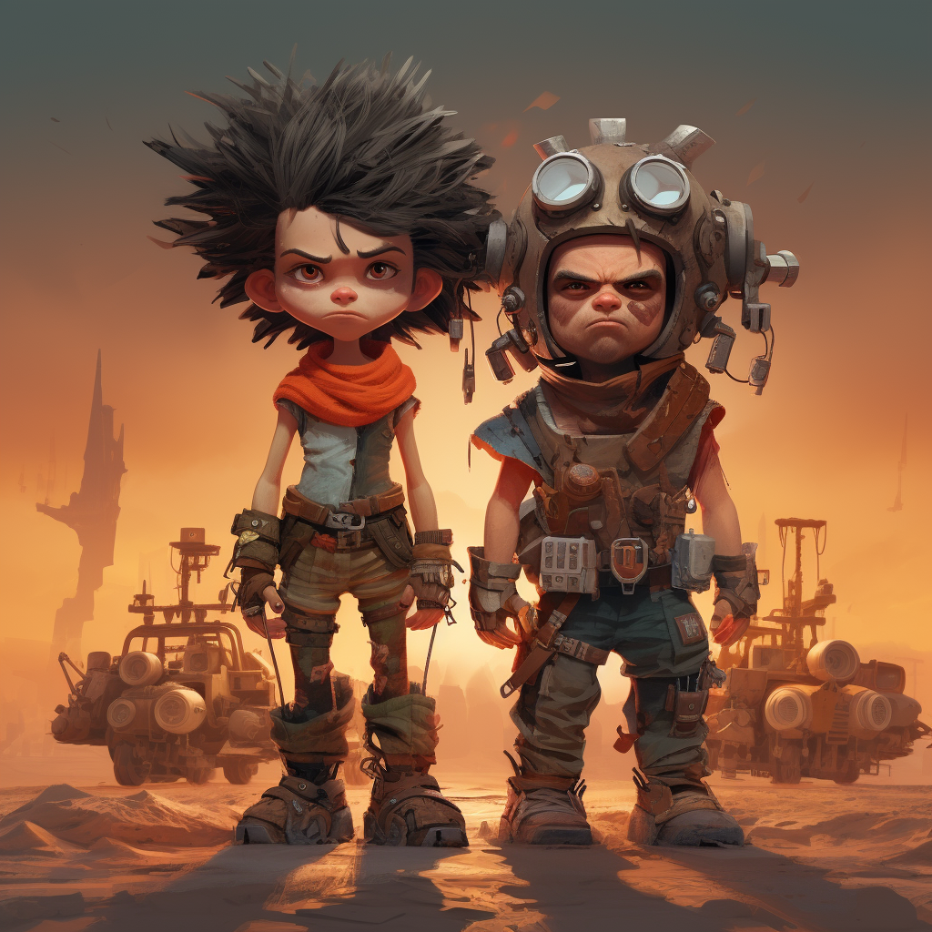 Character design inspired by Mad Max and Little Nemo