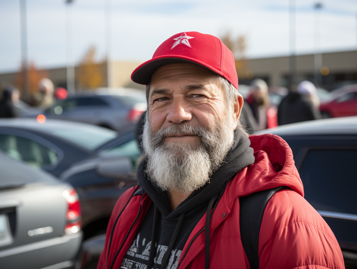 Right-wing Republican supporter in Warren, Michigan.