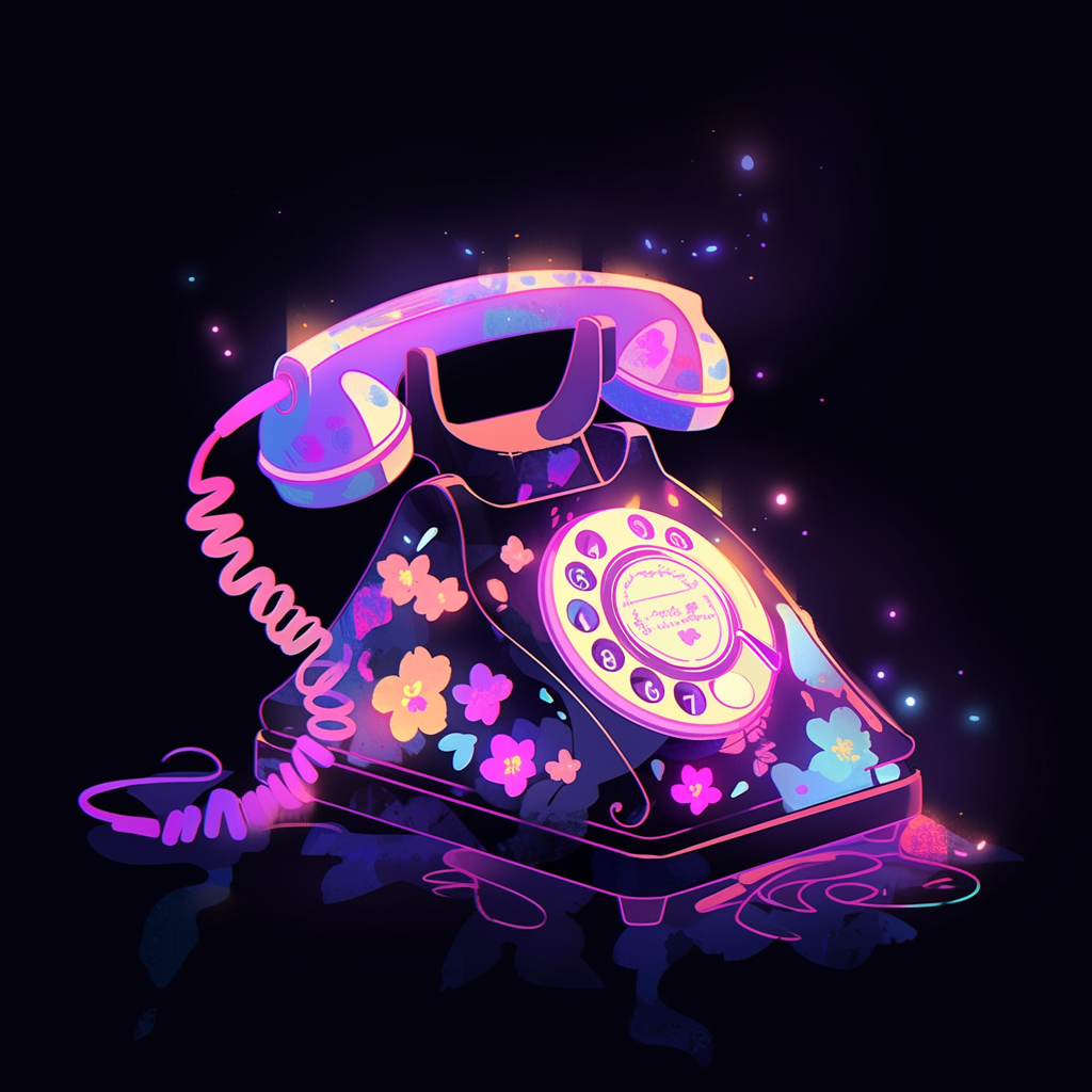 Magical phone on dark background