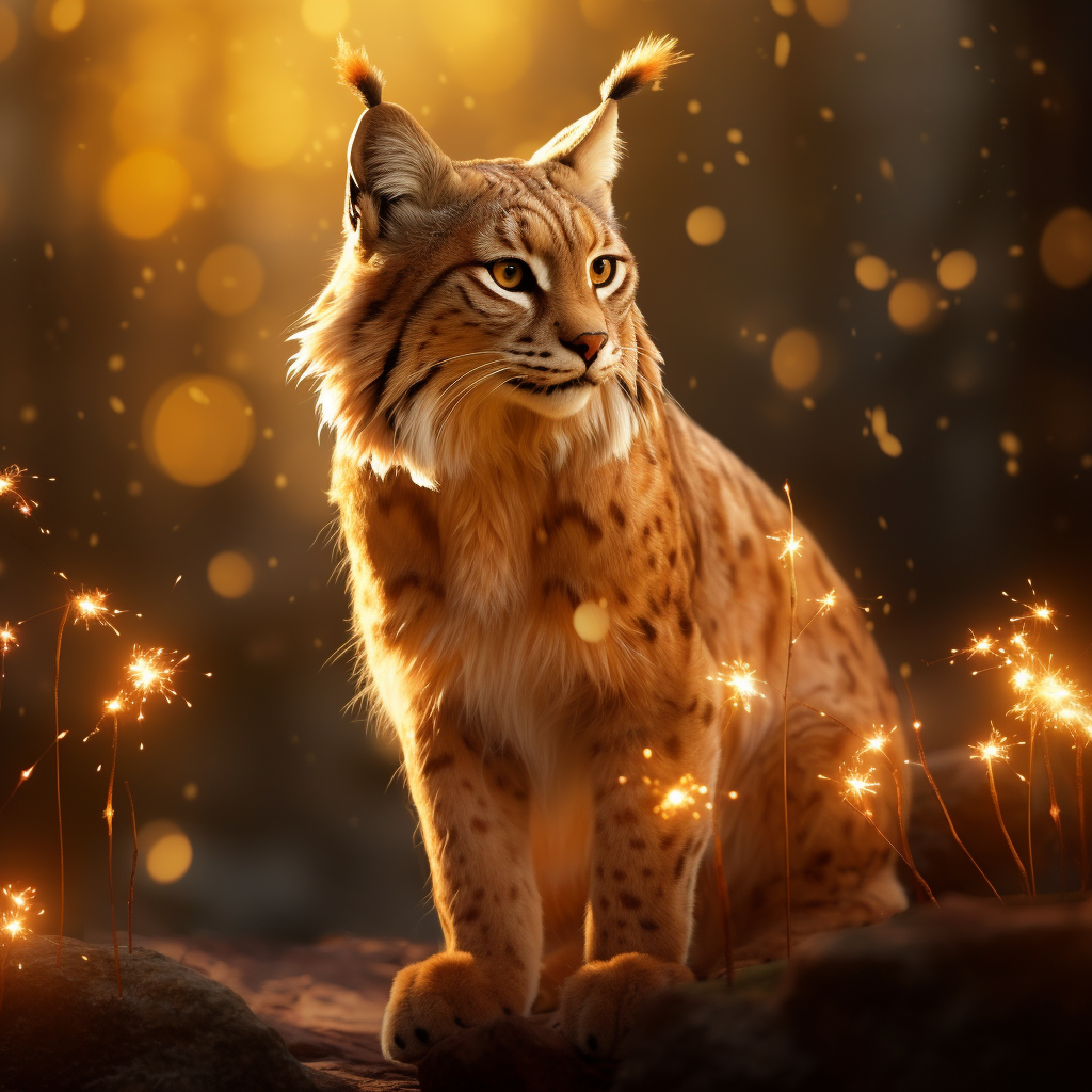 Golden Light Lynx in Cinematic Scene