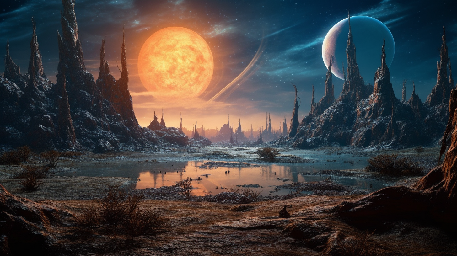 Realistic image of a magical unknown planet