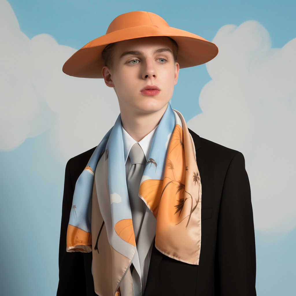 Rene Magritte scarf with unique design