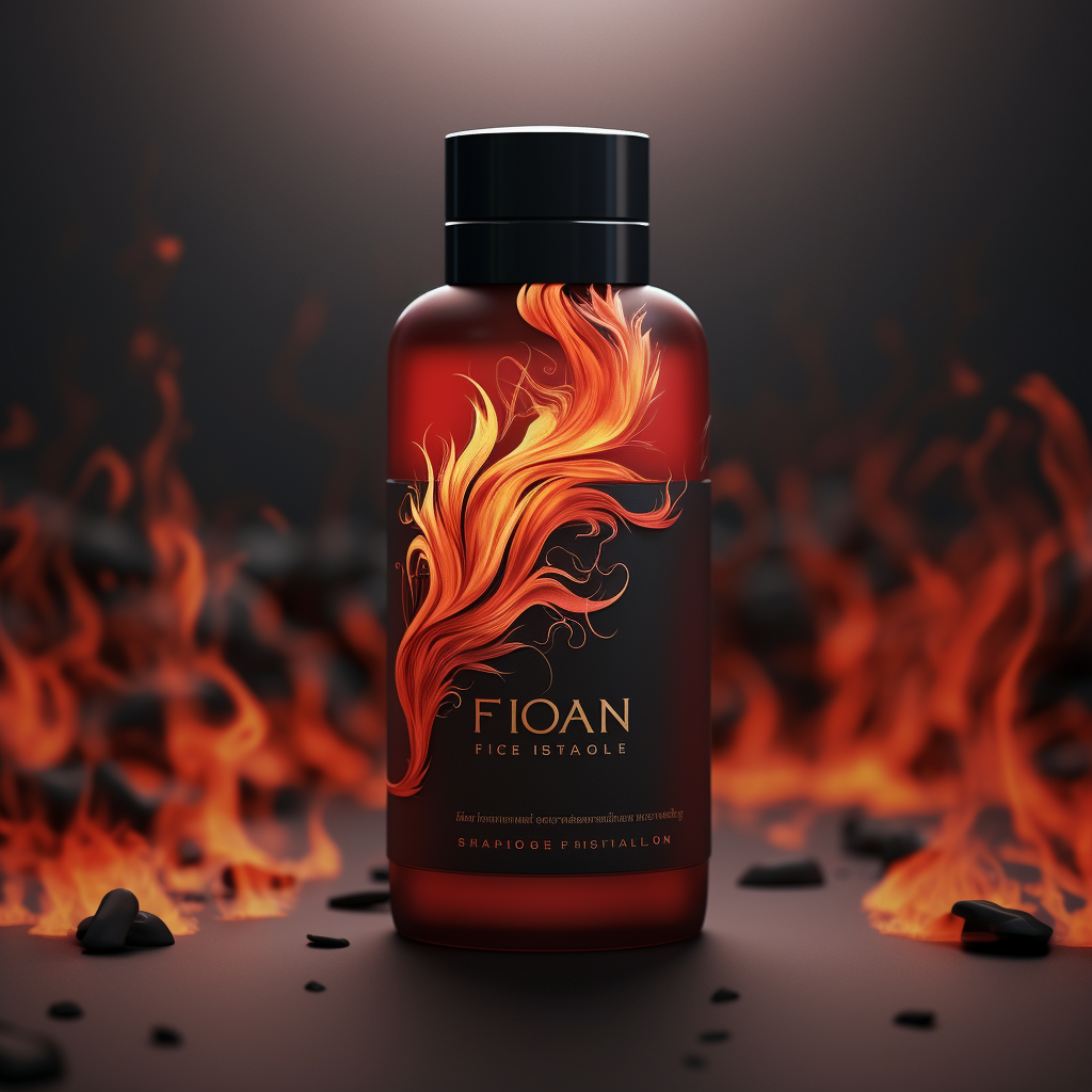 Flame design for male hair product