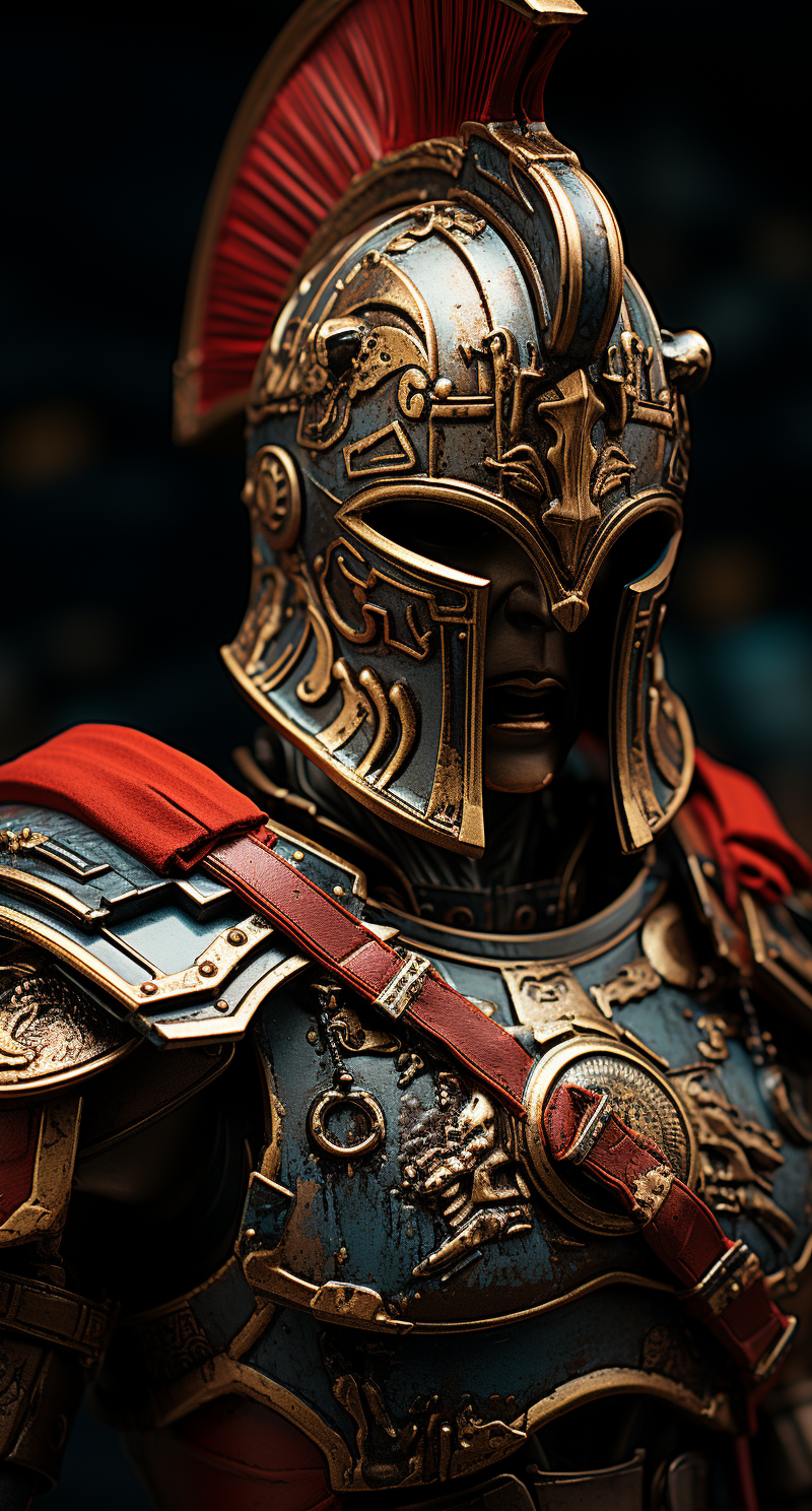 detailed male spartan warrior in battle