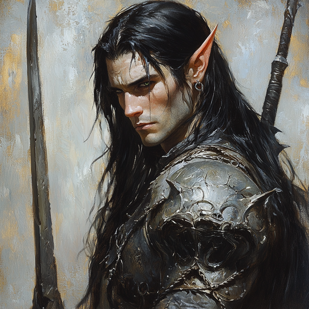 Male elf with grey skin