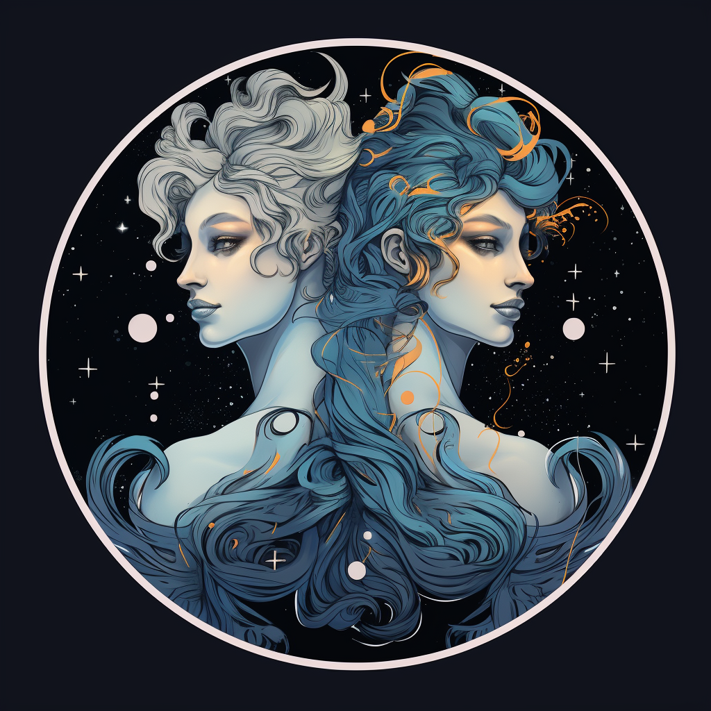 Male Gemini Zodiac Sign Sticker