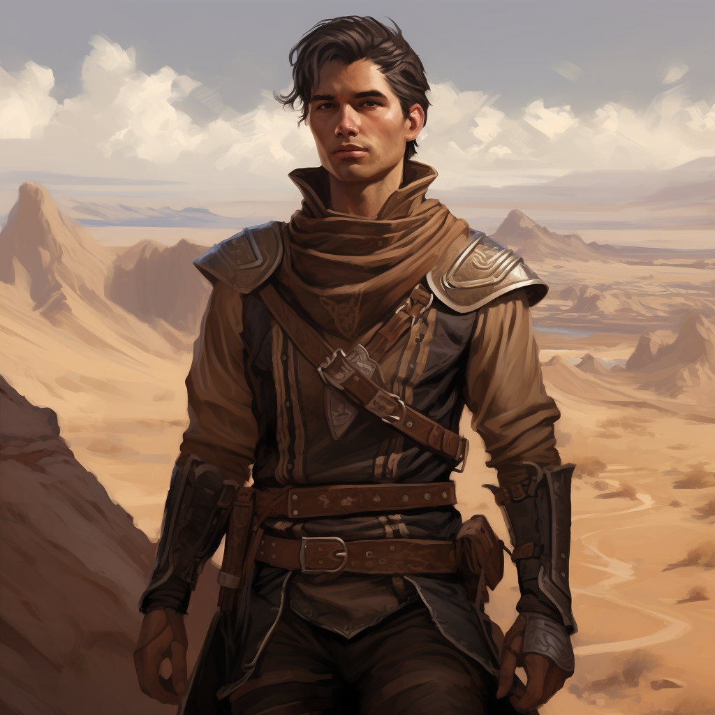 Male Gunslinger in Leather Armor