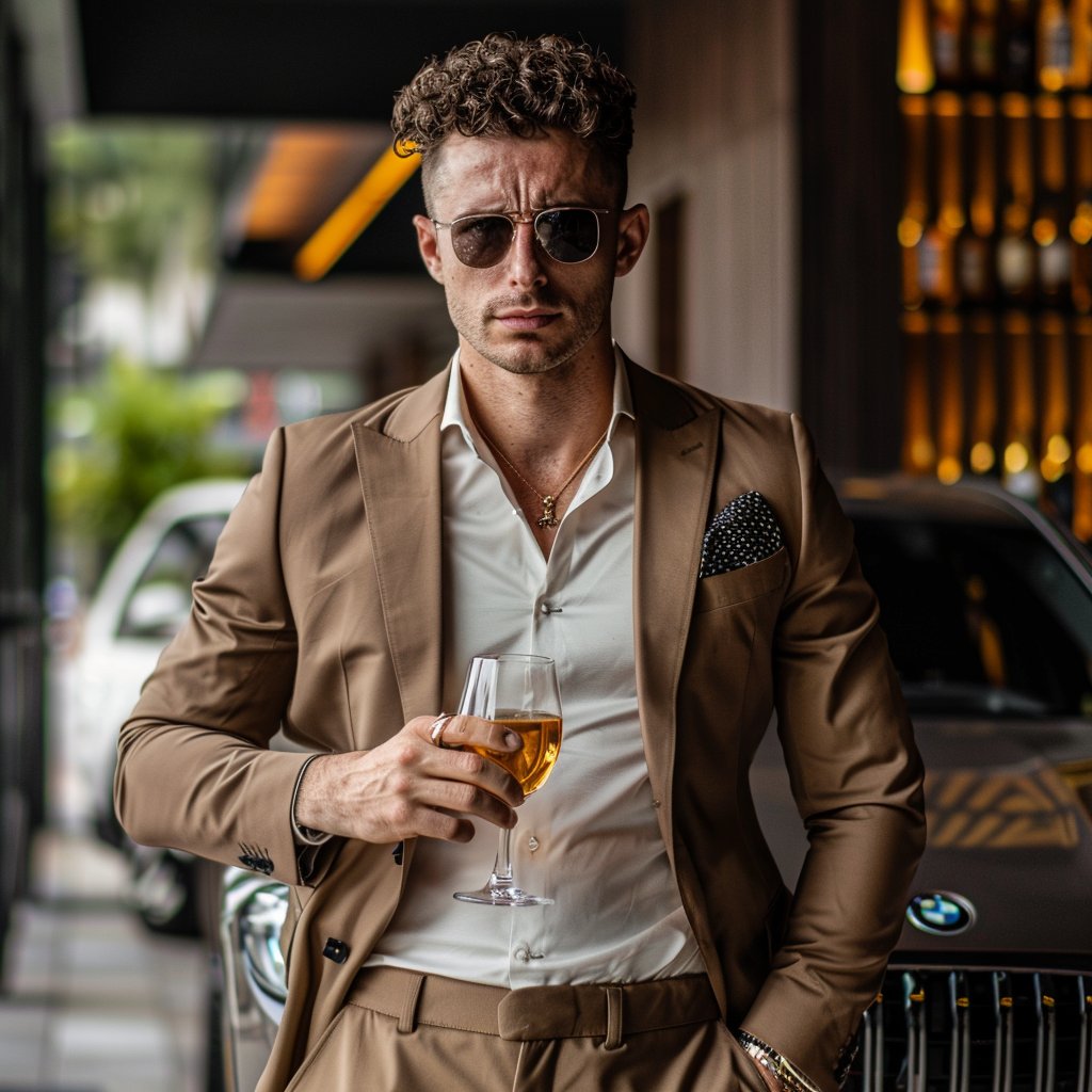 Man with BMW, Whiskey, Cigarette