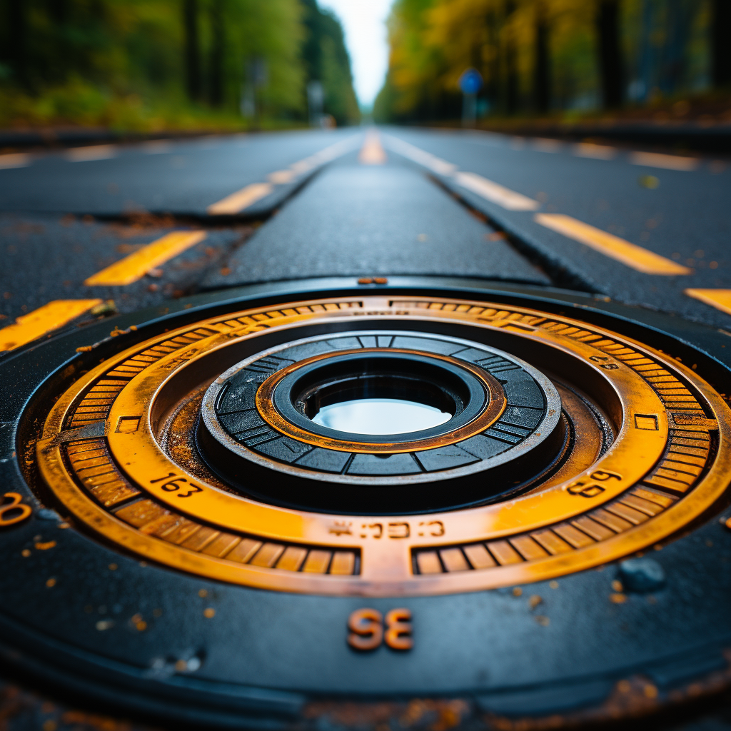 Manhole sewer cap on recessed asphalt