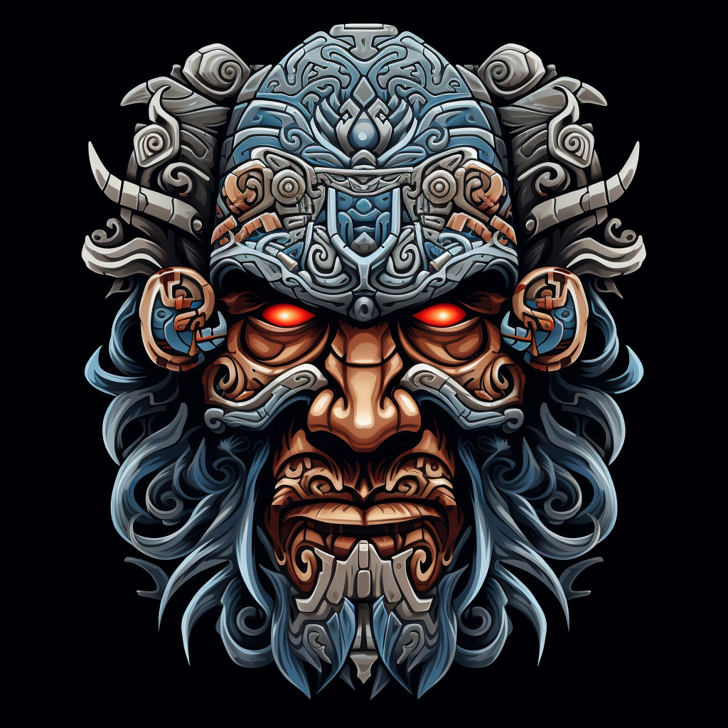 Maori God War Machine T-Shirt Design