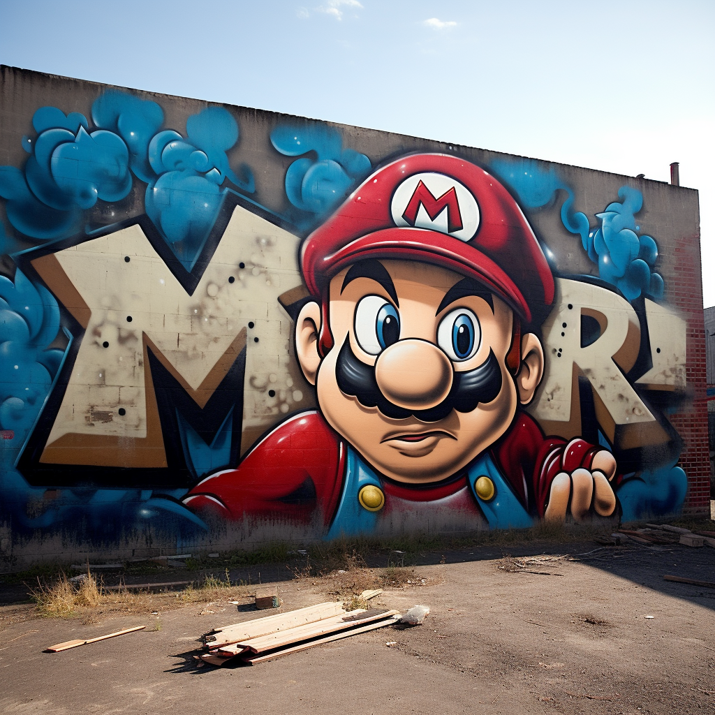 Graffiti art with 'Mario' name