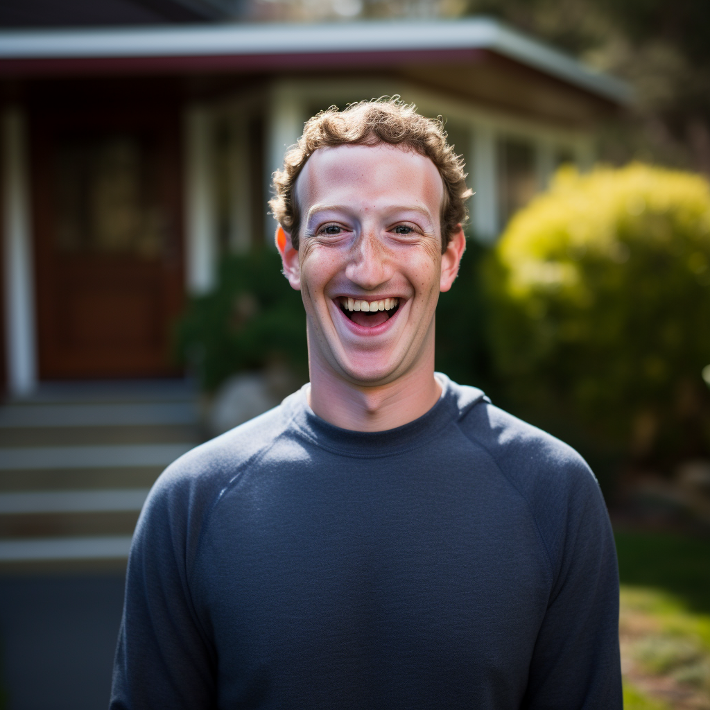 Mark Zuckerberg laughing with confused expression