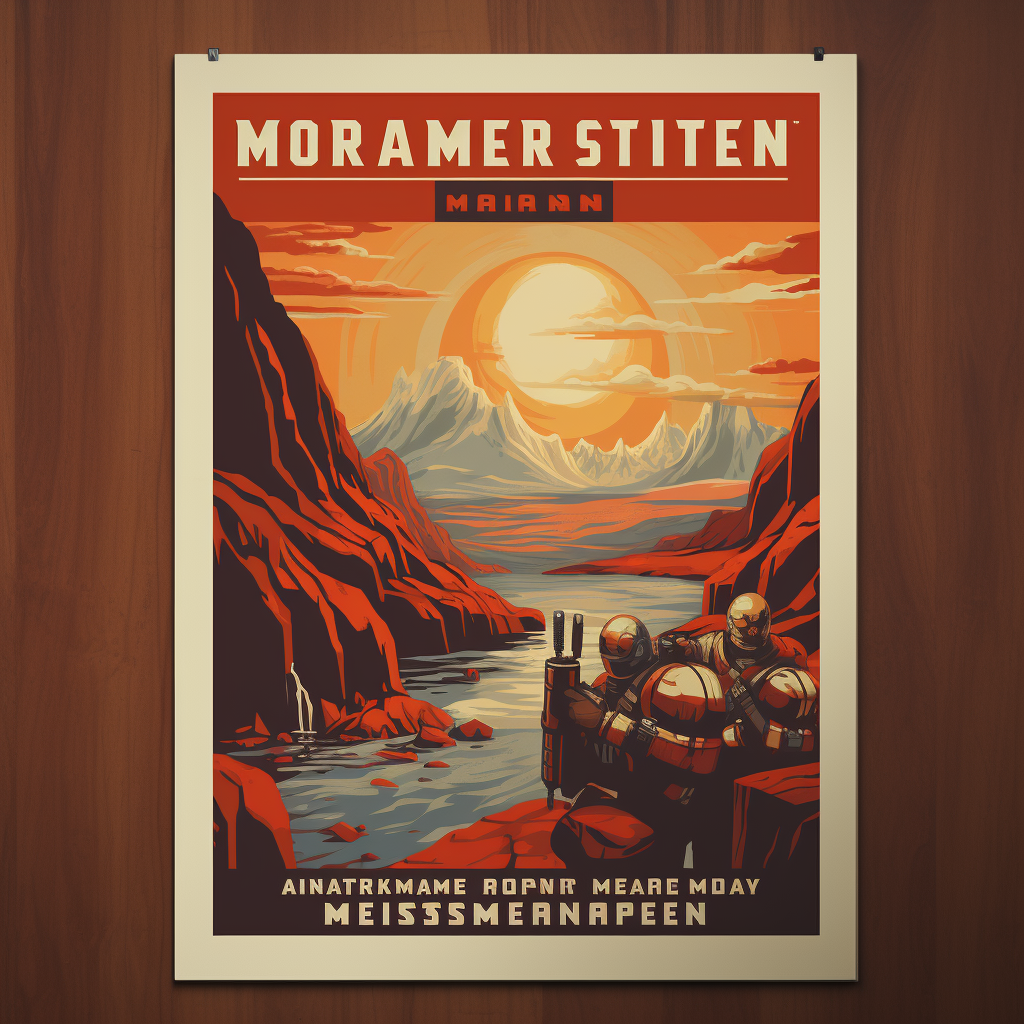 Mars terraforming recruitment poster with numbers