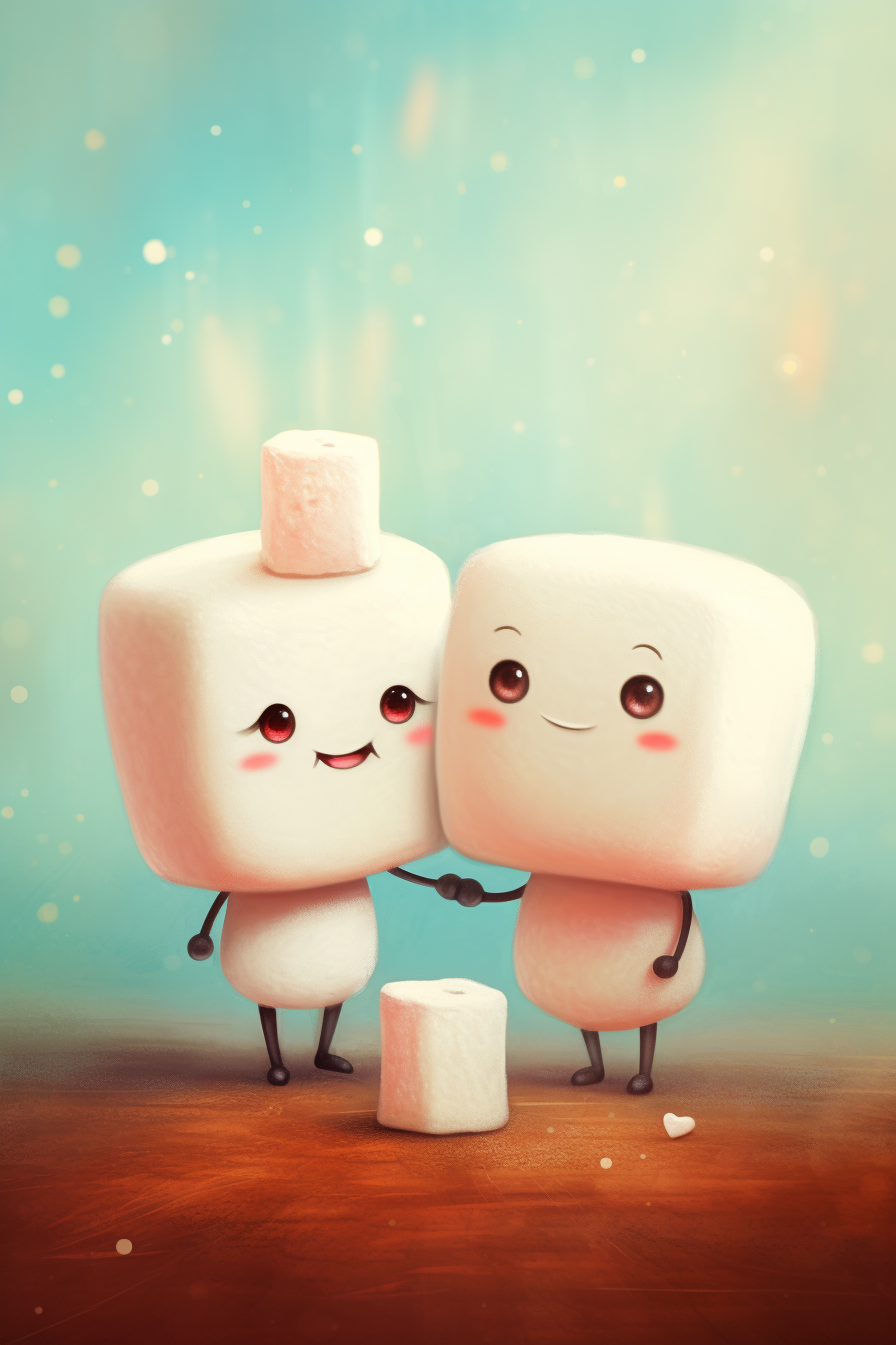 Marshmellow love couple illustration