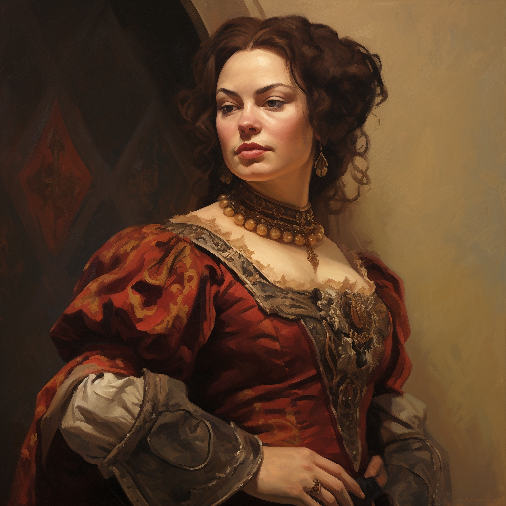 Regal woman in Max Prentis medieval fantasy style