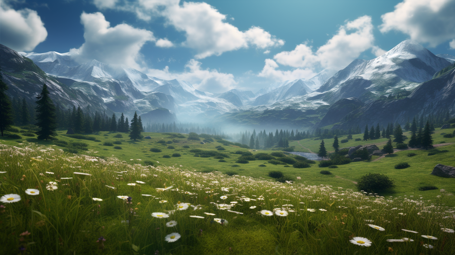 Meadow landscape inspired by Uncharted