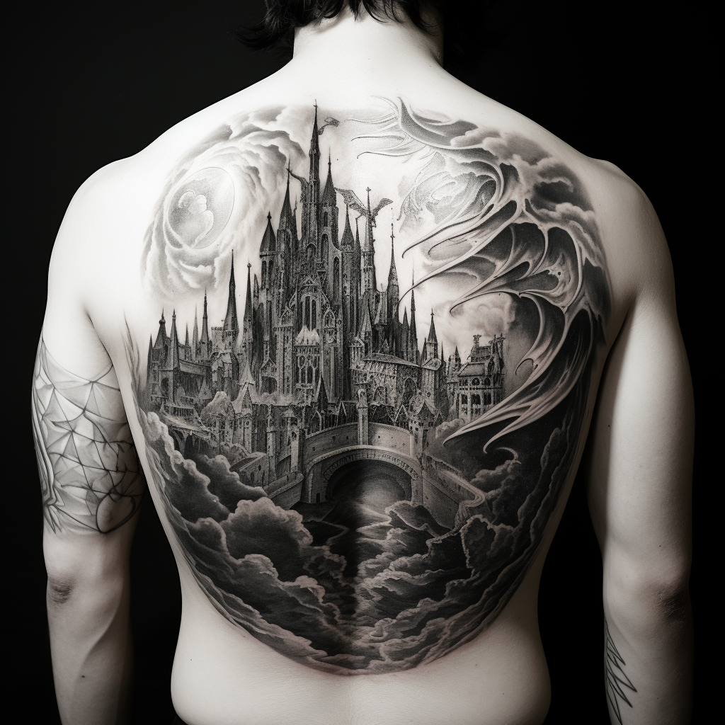 Mont Saint Michel dragon tattoo