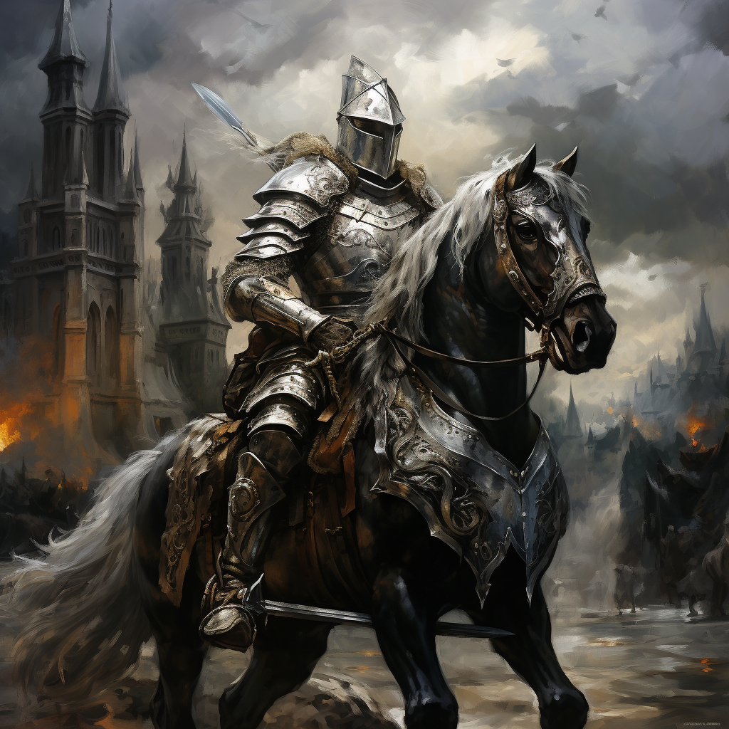 Medieval Knight in Beautiful Background