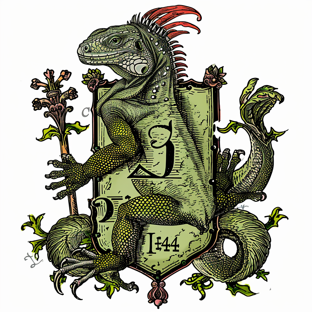 Crest of an iguana with  144