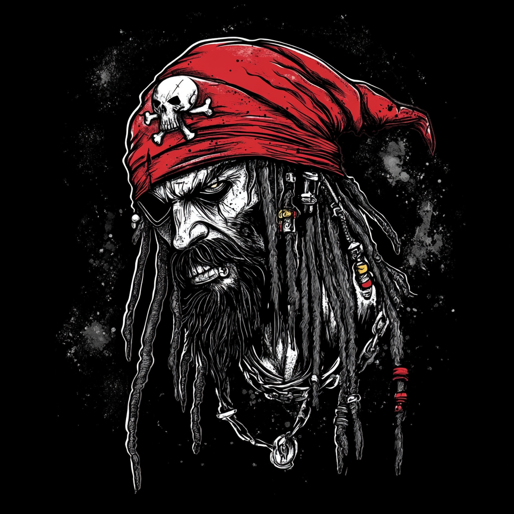 Pirate with Dreadlocks Red Hat