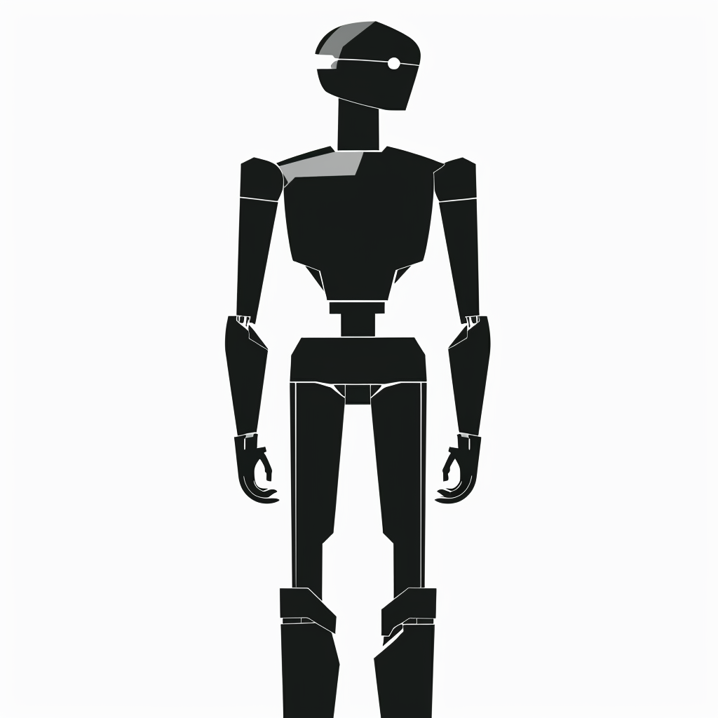 Clean Flat Style Robot Silhouette