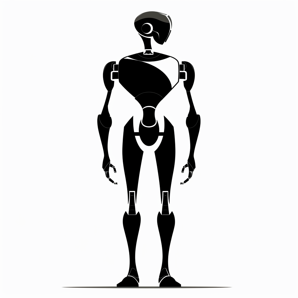 Minimalistic Robot Silhouette Vector Illustration